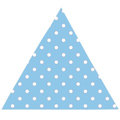 1950 Summer Sky Blue White Dots Wooden Puzzle Triangle by SomethingForEveryone