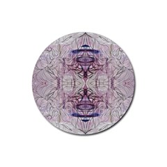 Amethyst Repeats Iv Rubber Coaster (round)  by kaleidomarblingart