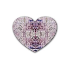 Amethyst Repeats Iv Rubber Coaster (heart)  by kaleidomarblingart
