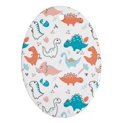 Funny Dinosaurs Kids Oval Ornament (two Sides) by SychEva
