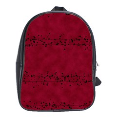 Black Splashes On Red Background School Bag (large) by SychEva