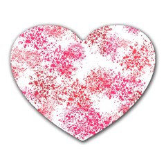Red Splashes On A White Background Heart Mousepads by SychEva