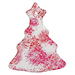 Red Splashes On A White Background Christmas Tree Ornament (two Sides) by SychEva