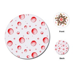 Red Drops On White Background Playing Cards Single Design (round) by SychEva