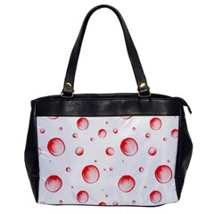Red Drops On White Background Oversize Office Handbag by SychEva