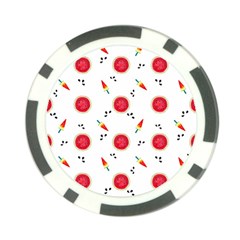 Slices Of Red And Juicy Watermelon Poker Chip Card Guard by SychEva