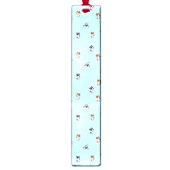 Cute Kawaii Dogs Pattern At Sky Blue Large Book Marks
