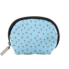 Cute Kawaii Dogs Pattern At Sky Blue Accessory Pouch (small)
