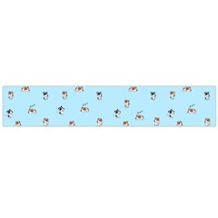 Cute Kawaii Dogs Pattern At Sky Blue Large Flano Scarf 