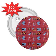 50s Red 2 25  Buttons (100 Pack)  by InPlainSightStyle