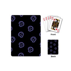 Purple Skulls On Dark Background Playing Cards Single Design (mini) by SychEva