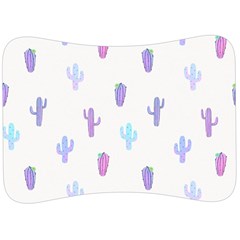 Purple And Blue Cacti Velour Seat Head Rest Cushion by SychEva