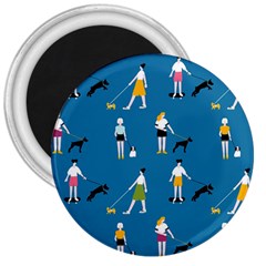 Girls Walk With Their Dogs 3  Magnets by SychEva