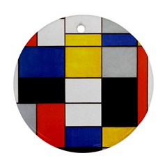 Composition A By Piet Mondrian Ornament (round) by impacteesstreetweareight