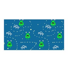 Funny Aliens With Spaceships Satin Wrap by SychEva