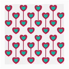 Red Hearts On A White Background Medium Glasses Cloth (2 Sides) by SychEva