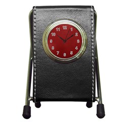 Metallic Mesh Screen 2-red Pen Holder Desk Clock by impacteesstreetweareight