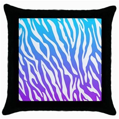 White Tiger Purple & Blue Animal Fur Print Stripes Throw Pillow Case (black)