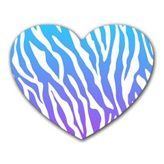 White Tiger Purple & Blue Animal Fur Print Stripes Heart Mousepads