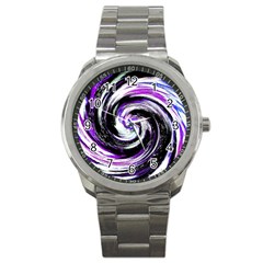 Canvas-acrylic-digital-design Sport Metal Watch by Amaryn4rt