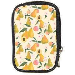 Yellow Juicy Pears And Apricots Compact Camera Leather Case by SychEva