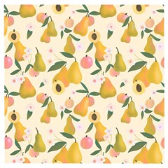 Yellow Juicy Pears And Apricots Wooden Puzzle Square by SychEva