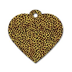 Fur-leopard 2 Dog Tag Heart (two Sides) by skindeep