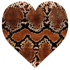 Leatherette Snake 3 Wooden Puzzle Heart by skindeep