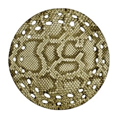 Leatherette Snake 4 Round Filigree Ornament (two Sides)