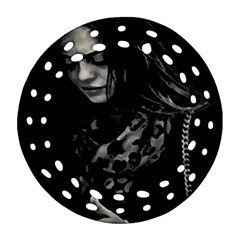 Beauty Woman Black And White Photo Illustration Round Filigree Ornament (two Sides) by dflcprintsclothing