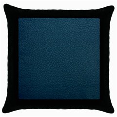 Leatherette 2 Blue Throw Pillow Case (black) by skindeep