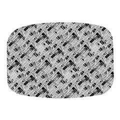 8 Bit Newspaper Pattern, Gazette Collage Black And White Mini Square Pill Box by Casemiro