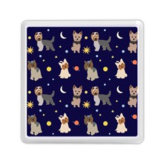 Terrier Cute Dog With Stars Sun And Moon Memory Card Reader (square) by SychEva