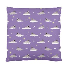 Cheerful Pugs Lie In The Clouds Standard Cushion Case (one Side) by SychEva