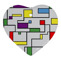 Colorful Rectangles Ornament (heart)