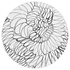 Mono Swirls Round Trivet by kaleidomarblingart