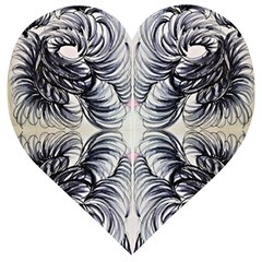 Mono Repeats Vi Wooden Puzzle Heart by kaleidomarblingart