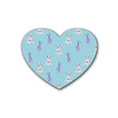 Dalmatians Are Cute Dogs Rubber Coaster (heart)  by SychEva