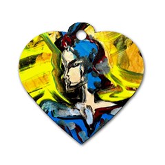 Blue Bird-1-4 Dog Tag Heart (one Side) by bestdesignintheworld