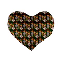 Dindollygreen Standard 16  Premium Flano Heart Shape Cushions by snowwhitegirl