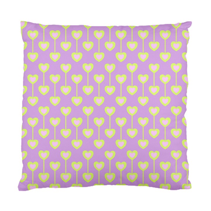 Yellow Hearts On A Light Purple Background Standard Cushion Case (One Side)