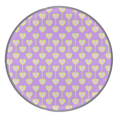 Yellow Hearts On A Light Purple Background Wireless Charger by SychEva
