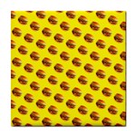 Vector Burgers, fast food sandwitch pattern at yellow Tile Coaster