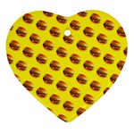 Vector Burgers, fast food sandwitch pattern at yellow Ornament (Heart)
