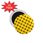 Vector Burgers, fast food sandwitch pattern at yellow 1.75  Magnets (10 pack) 