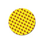 Vector Burgers, fast food sandwitch pattern at yellow Magnet 3  (Round)