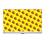 Vector Burgers, fast food sandwitch pattern at yellow Business Card Holder