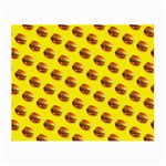 Vector Burgers, fast food sandwitch pattern at yellow Small Glasses Cloth