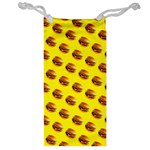 Vector Burgers, fast food sandwitch pattern at yellow Jewelry Bag