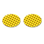 Vector Burgers, fast food sandwitch pattern at yellow Cufflinks (Oval)
